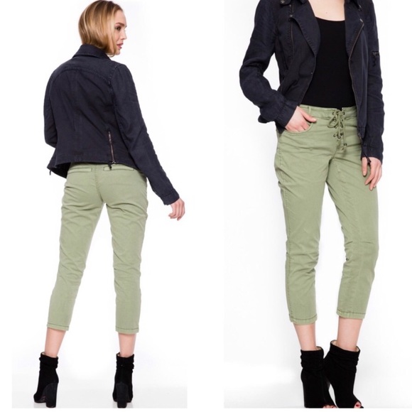 Anthropologie Pants - ANTHROPOLOGIE MARRAKECH SIA GREEN PANTS LACE UP 29